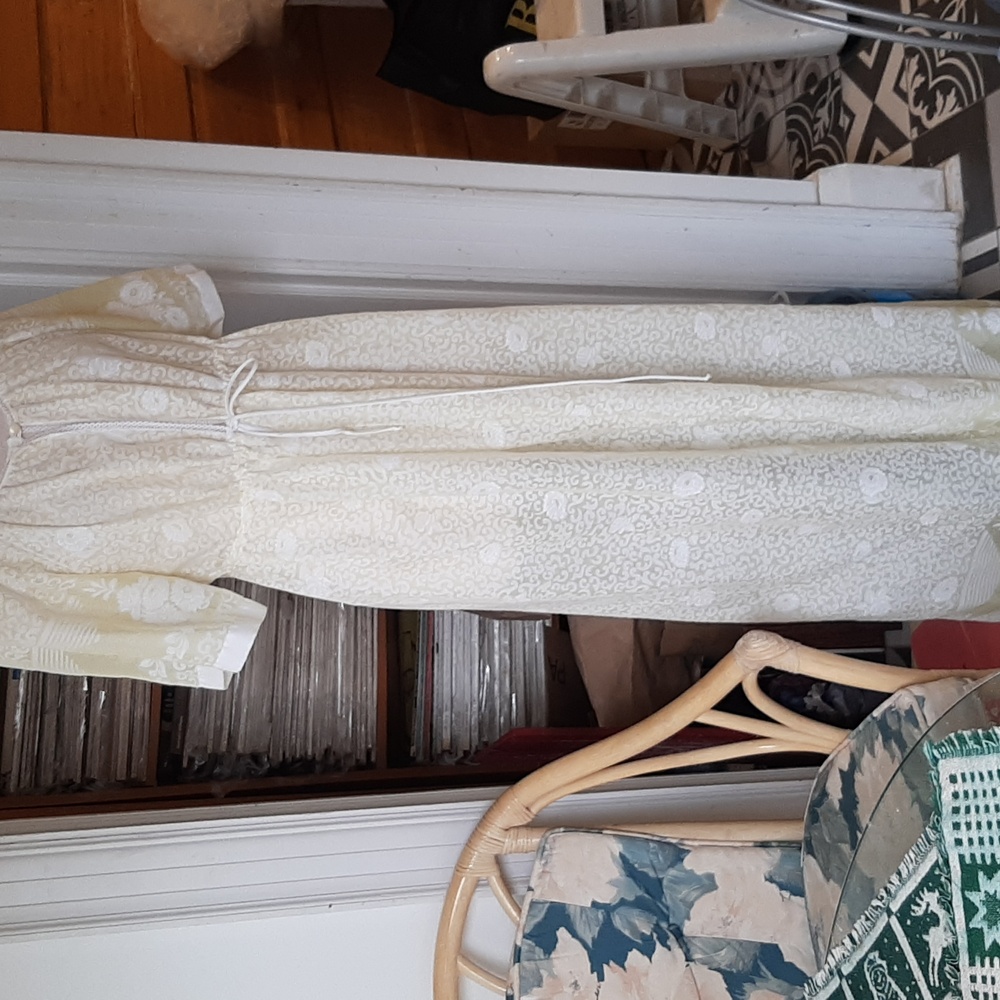 Vintage 70s Yellow Cotton Polyester Dressing Gown S